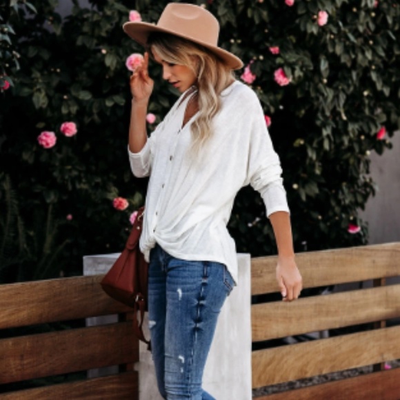 JEANIE Button Down Tie Front Shirt - Picture 8 of 8